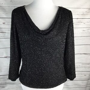 Laurence Kazar Paris New York Beaded Top. Size‎ L